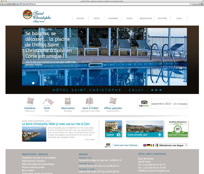 L'Hôtel Saint Christophe à Calvi : nouveau site internet et toujours la plus belle vue sur la mer L'Hôtel Saint Christophe à Calvi : nouveau site internet et toujours la plus belle vue sur la mer