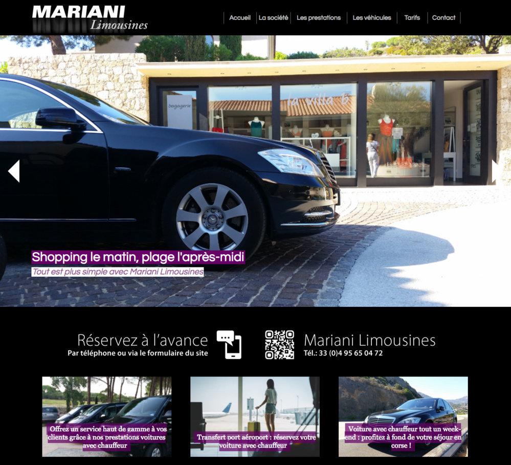 Mariani Limousines : site internet de voiture de luxe avec chauffeur