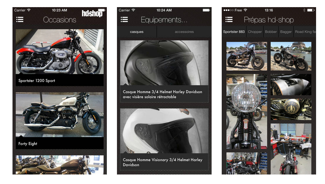 Application Harley-Davidson Iphone Androïd